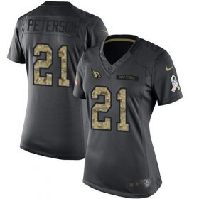 Wholesale Cheap Nike Cardinals #21 Patrick Peterson Black Women\'s Stitched NFL Limited 2016 Salute to Service Jersey
