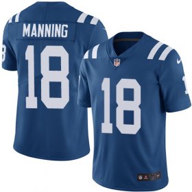 Wholesale Cheap Nike Colts #18 Peyton Manning Royal Blue Team Color Men\'s Stitched NFL Vapor Untouchable Limited Jersey