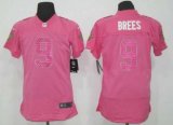 Wholesale Cheap Nike Saints #9 Drew Brees Pink Sweetheart Women's Stitched NFL Elite Jersey