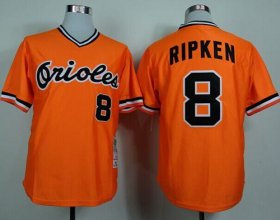 Wholesale Cheap Mitchell and Ness 1982 Orioles #8 Cal Ripken Orange Throwback Stitched MLB Jersey