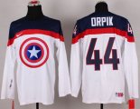 Wholesale Cheap Olympic Team USA #44 Brooks Orpik White Captain America Fashion Stitched NHL Jersey