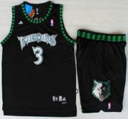 Wholesale Cheap Minnesota Timberwolves #3 Stephon Marbury Black Swingman Jerseys Short Suits