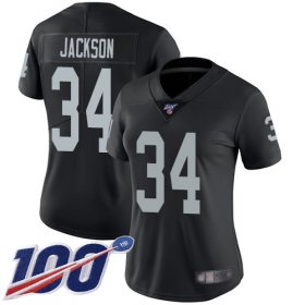 Wholesale Cheap Nike Raiders #34 Bo Jackson Black Team Color Women\'s Stitched NFL 100th Season Vapor Limited Jersey