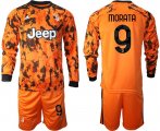 Wholesale Cheap Men 2020-2021 club Juventus away long sleeves 9 orange Soccer Jerseys