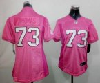 Wholesale Cheap Nike Browns #73 Joe Thomas Pink Be Luv'd Women's Stitched NFL New Elite Jersey