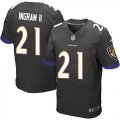 Wholesale Cheap Nike Ravens #21 Mark Ingram II Black Alternate Men's Stitched NFL New Elite Jersey