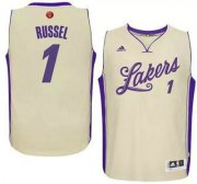 Wholesale Cheap Men's Los Angeles Lakers #1 D'Angelo Russell Revolution 30 Swingman 2015 Christmas Day White Jersey
