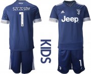 Wholesale Cheap Youth 2020-2021 club Juventus away blue 1 Soccer Jerseys