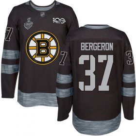 Wholesale Cheap Adidas Bruins #37 Patrice Bergeron Black 1917-2017 100th Anniversary Stanley Cup Final Bound Stitched NHL Jersey