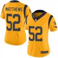 Wholesale Cheap Nike Rams #52 Clay Matthews Gold Women's Stitched NFL Limited Rush Jersey