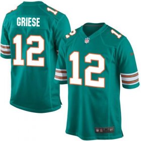Wholesale Cheap Nike Dolphins #12 Bob Griese Aqua Green Alternate Youth Stitched NFL Elite Jersey