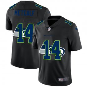 Wholesale Cheap Seattle Seahawks #14 DK Metcalf Men\'s Nike Team Logo Dual Overlap Limited NFL Jersey Black