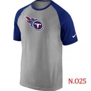 Wholesale Cheap Nike Tennessee Titans Ash Tri Big Play Raglan NFL T-Shirt Grey/Blue