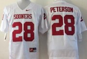 Wholesale Cheap Men's Oklahoma Sooners #28 Adrian Peterson White College Football Nike Jersey