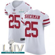Wholesale Cheap Nike 49ers #25 Richard Sherman White Super Bowl LIV 2020 Men's Stitched NFL Vapor Untouchable Elite Jersey