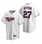 Wholesale Cheap Men's Minnesota Twins #27 Ryan Jeffers White Cool Base Stitched Jersey