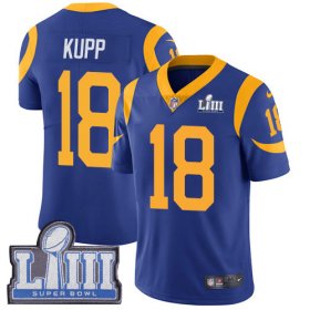 Wholesale Cheap Nike Rams #18 Cooper Kupp Royal Blue Alternate Super Bowl LIII Bound Men\'s Stitched NFL Vapor Untouchable Limited Jersey