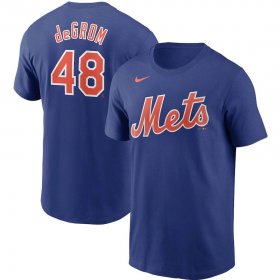 Wholesale Cheap New York Mets #48 Jacob deGrom Nike Name & Number T-Shirt Royal
