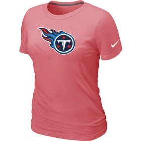 Wholesale Cheap Women\'s Nike Tennessee Titans Pink Logo T-Shirt