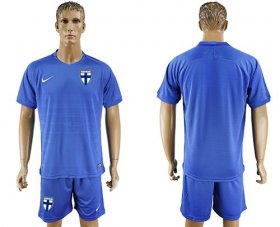 Wholesale Cheap Finland Blank Away Soccer Country Jersey