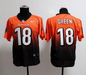 Wholesale Cheap Nike Bengals #18 A.J. Green Orange/Black Men\'s Stitched NFL Elite Fadeaway Fashion Jersey