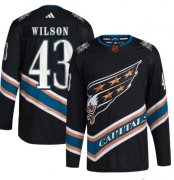 Wholesale Cheap Men's Washington Capitals #43 Tom Wilson Black 2022-23 Reverse Retro Stitched Jersey
