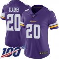 Wholesale Cheap Nike Vikings #20 Jeff Gladney Purple Team Color Women's Stitched NFL 100th Season Vapor Untouchable Limited Jersey