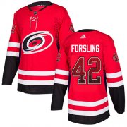 Wholesale Cheap Adidas Hurricanes #42 Gustav Forsling Red Home Authentic Drift Fashion Stitched NHL Jersey