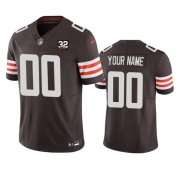 Wholesale Cheap Men's Cleveland Browns Active Player Custom Brown 2023 F.U.S.E. With Jim Brown Memorial Patch Vapor Untouchable Limited Football Stitched Jersey