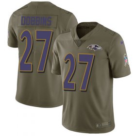 Wholesale Cheap Nike Ravens #27 J.K. Dobbins Olive Men\'s Stitched NFL Limited 2017 Salute To Service Jersey