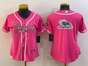 Wholesale Cheap Women's Denver Broncos Pink Team Big Logo With Patch Cool Base Stitched Baseball Jersey