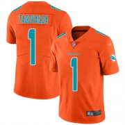 Wholesale Cheap Nike Dolphins #1 Tua Tagovailoa Orange Youth Stitched NFL Limited Inverted Legend Jersey