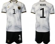 Cheap Men's Germany #1 Neuer White Home Soccer Jersey Suit