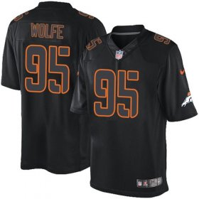 Wholesale Cheap Nike Broncos #95 Derek Wolfe Black Men\'s Stitched NFL Impact Limited Jersey