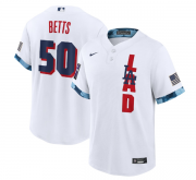 Wholesale Cheap Men's Los Angeles Dodgers #50 Mookie Betts 2021 White All-Star Cool Base Stitched MLB Jersey