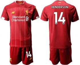 Wholesale Cheap Liverpool #14 Henderson Red Home Soccer Club Jersey