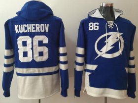 Wholesale Cheap Lightning #86 Nikita Kucherov Blue Name & Number Pullover NHL Hoodie