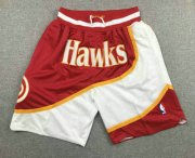 Wholesale Cheap Men's Atlanta Hawks 1986-87 Red Just Don Shorts Swingman Shorts