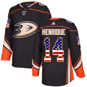 Wholesale Cheap Adidas Ducks #14 Adam Henrique Black Home Authentic USA Flag Youth Stitched NHL Jersey
