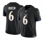 Cheap Men's Baltimore Ravens #6 Patrick Queen Black 2023 F.U.S.E. Vapor Limited Football Stitched Jersey
