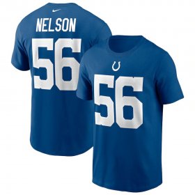 Wholesale Cheap Indianapolis Colts #56 Quenton Nelson Nike Team Player Name & Number T-Shirt Royal
