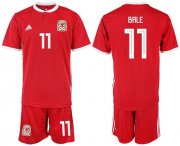 Wholesale Cheap Wales #11 Bale Red Home Soccer Country Jersey