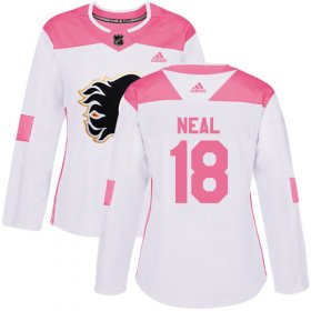 Wholesale Cheap Adidas Flames #18 James Neal White/Pink Authentic Fashion Women\'s Stitched NHL Jersey