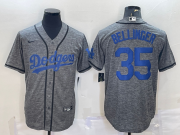 Wholesale Cheap Men's Los Angeles Dodgers #35 Cody Bellinger Grey Gridiron Cool Base Stitched Baseball Jersey