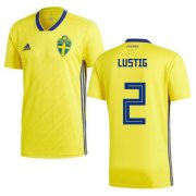 Wholesale Cheap Sweden #2 Lustig Home Kid Soccer Country Jersey