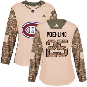 Wholesale Cheap Adidas Canadiens #25 Ryan Poehling Camo Authentic 2017 Veterans Day Women\'s Stitched NHL Jersey