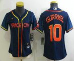 Wholesale Cheap Women's Houston Astros #10 Yuli Gurriel 2022 Navy Blue City Connect Cool Base Stitched Jersey