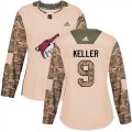 Wholesale Cheap Adidas Coyotes #9 Clayton Keller Camo Authentic 2017 Veterans Day Women's Stitched NHL Jersey