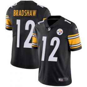 Wholesale Cheap Nike Steelers #12 Terry Bradshaw Black Team Color Men\'s Stitched NFL Vapor Untouchable Limited Jersey