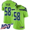 Wholesale Cheap Nike Seahawks #58 Darrell Taylor Green Youth Stitched NFL Limited Rush 100th Season Jersey